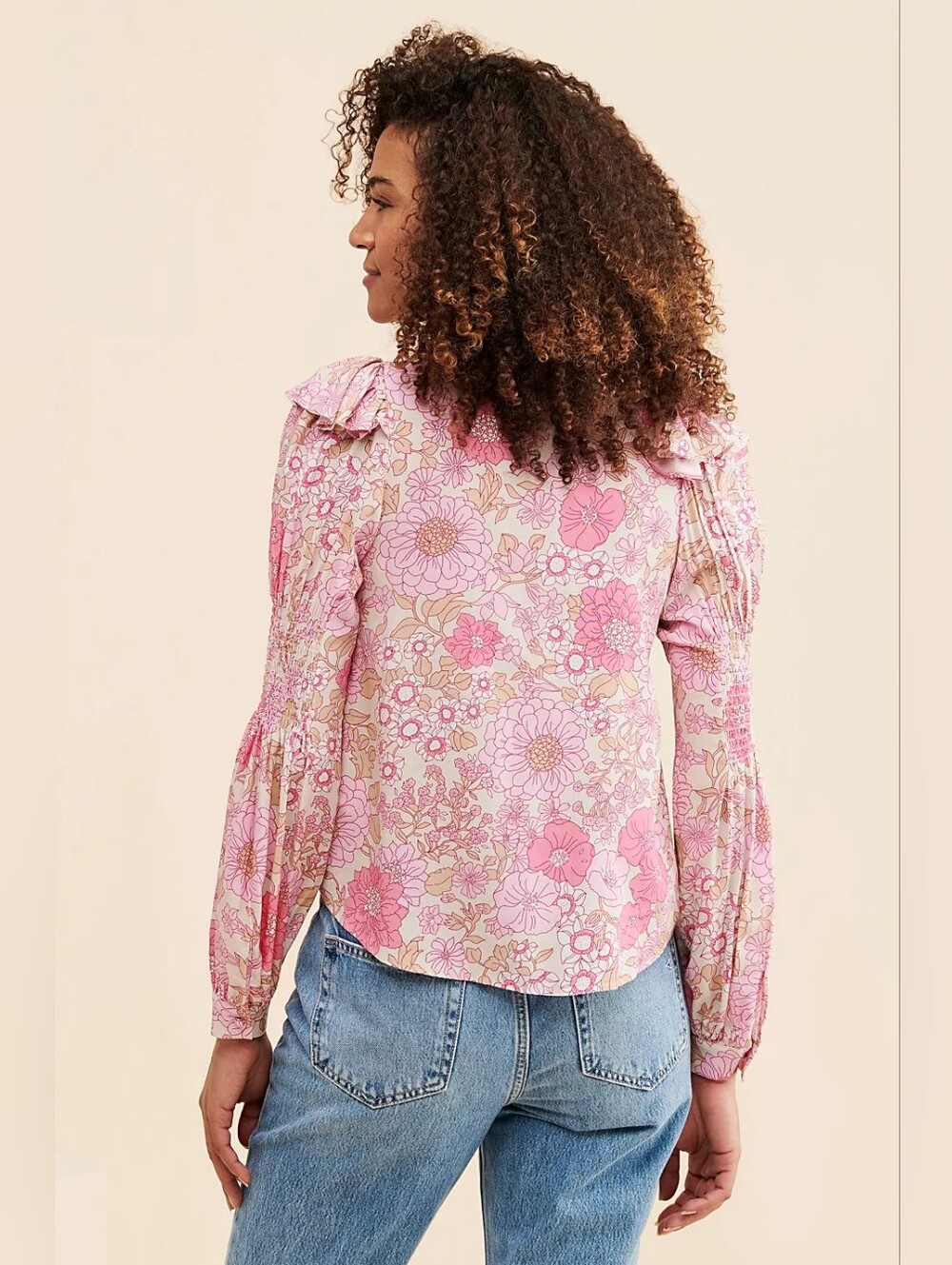 Selkie The Tuxedo Blouse Pink 1X 2X